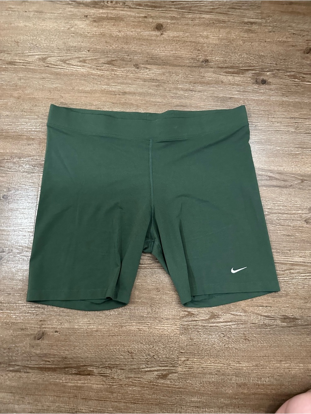 Nike Olive Green Athletic Shorts with Subtle White Swoosh